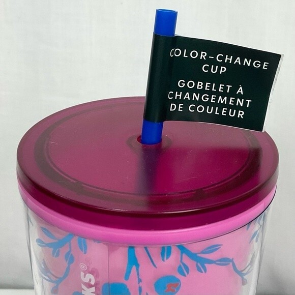 Starbucks Pink Woodland Lace Tumbler Venti Travel Cup 24-Oz New 2022 Holiday - Picture 3 of 6